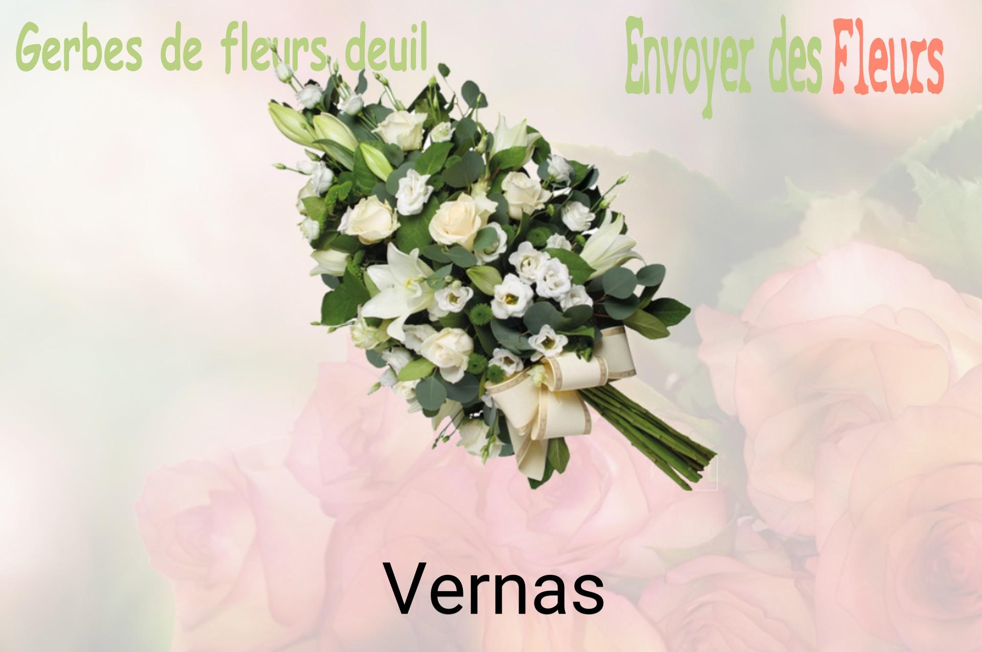 Gerbe de fleurs de deuil livrée à Vernas